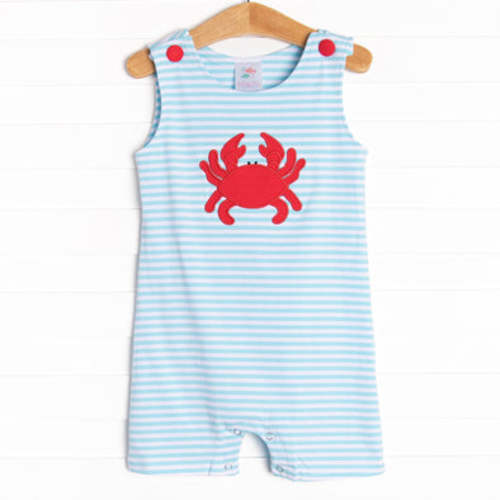 Cutest Crab Short Romper, Blue – Stitchy Fish