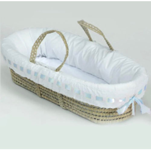 Eyelet Ribbon Baby Moses Basket