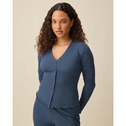 Ribbed Modal Cardigan | Lavender - Kindred Bravely