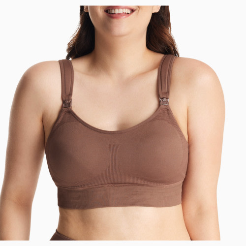 Momcozy All-in-One Super Flexible Pumping Bra - Chocolate, S