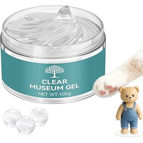 Clear Exhibit Gel for Museum, Reusable Earthquake Putty to Keep Collections in Place, Removable & No Residue Transparent Wax for Glass Art, Antiques & Decor to Prevent Falling, Vibration (3.52 Oz)