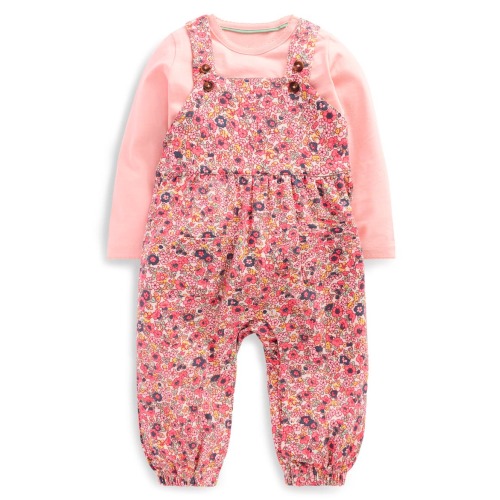 Long Sleeve Top & Stretch Cotton Overalls Set