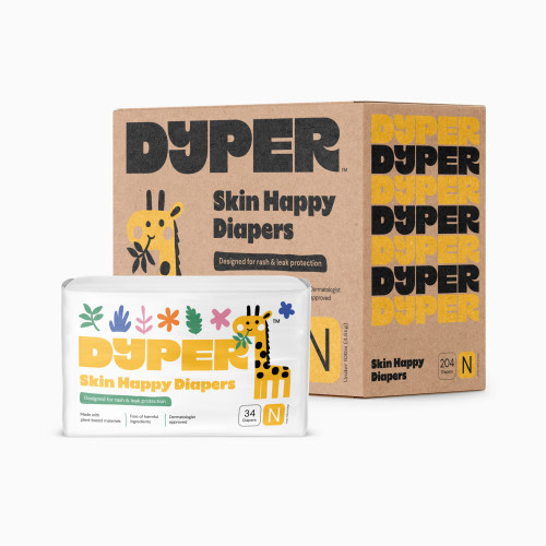 DYPER Skin Happy Diapers - Monthly Box - Newborn, 204 Count