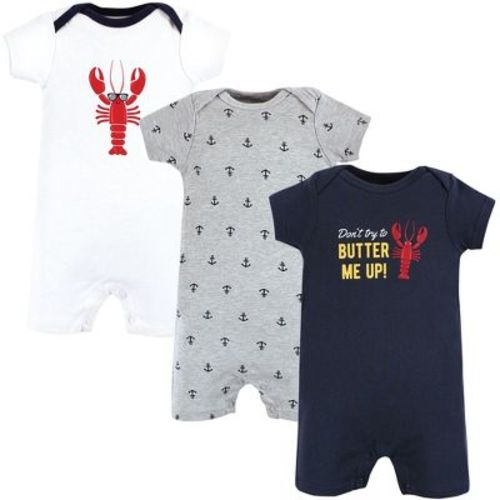Hudson Baby Infant Boys Cotton Rompers, Butter Me Up Lobster, 3-6 Months