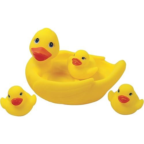 Playmaker Toys Rubber Baby Bath Animal Family Toy Sets (Duck)