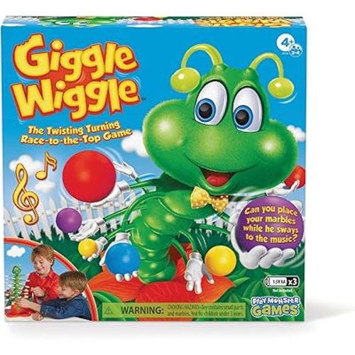 Giggle Wiggle Board Games for Kids, Family Game Night, Hand-Eye Coordination, Preschool Games, The Wiggle Race to Get Your Marbles to The Top Game, Ages 4+, Batteries Not Included