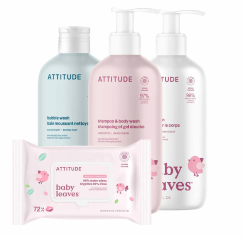 Baby Bath Essentials Kit – Bubble Bath, Lotion, Wipes & Shampoo | ATTITUDE