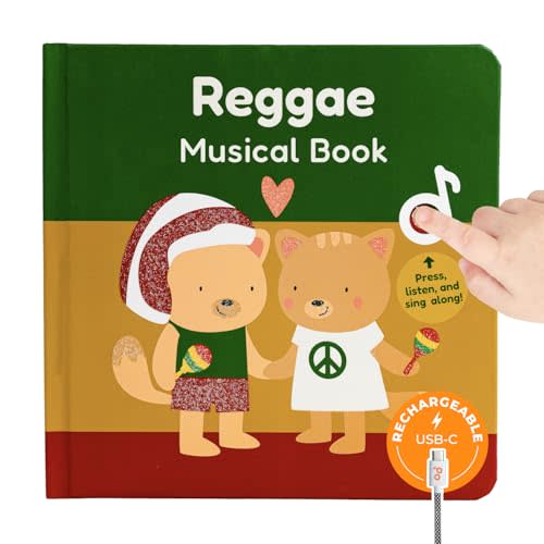 Cali's Books Reggae Musical Book for Toddlers 1-3 with Favorite Bob Marley Songs. Sound Book for Toddlers 1-3 for Kids
