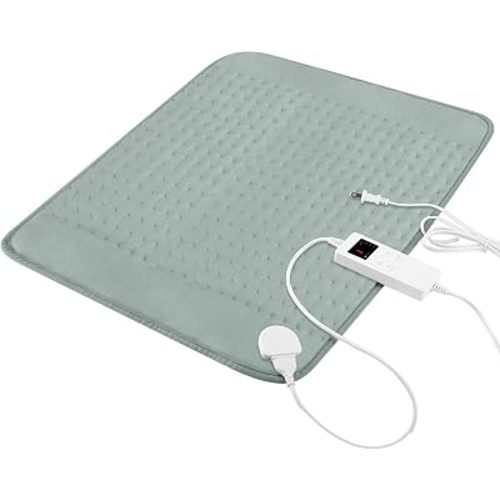 Heating Pad for Back Neck Shoulders Abdomen, Fast Heating Electric Heat Pad Dry Moist Therapy, Auto Shut Off Timer, Gray - Mother’s Day Gifts for Mom Women, Father’s Day Gift for Dad