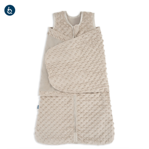 Fawn Grey Plushy Dot Velboa Swaddle | HALO