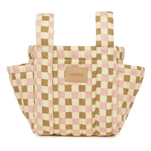 Nobodinoz - Hyde Park Mosaic stroller organizer bag - Pink | Smallable