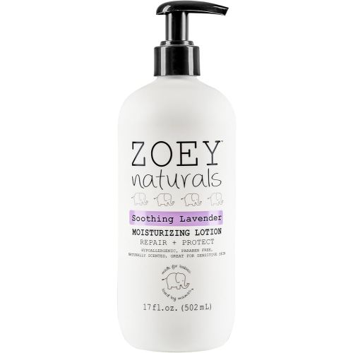Zoey Naturals Lavender Moisturizing Lotion for Babies – Hypoallergenic, Gentle & Natural for Kids with Sensitive and Dry Skin – Aloe, Avocado & Shea – Made in USA – 17 fl oz