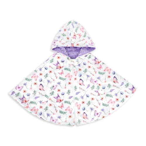 Pea Pod Baby Car Seat Poncho, Baby Wear Hoodie Cape Car Seat Poncho Coat, Double Layer Warm Minky Cloak Spring Autumn Winter Toddler Outerwear Hooded Cloak for 0-4 Year Girls Boys, Butterfly