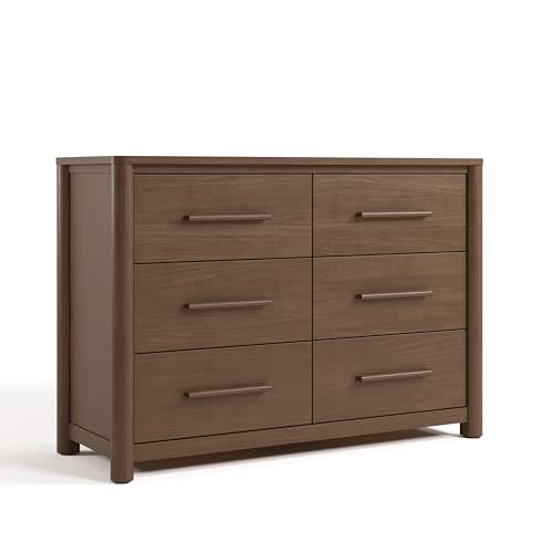 Storkcraft Malta 6 Drawer Dresser, Hazelnut | GREENGUARD Gold Certified, Wood Dresser for Bedroom, Nursery & Kids Bedroom Storage, Safety Interlocking Drawer System