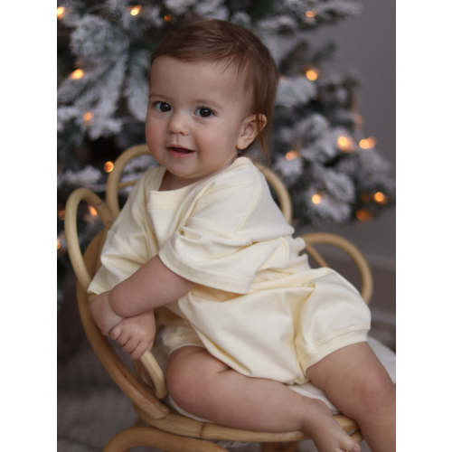 Cory Pocket Romper in Vanilla