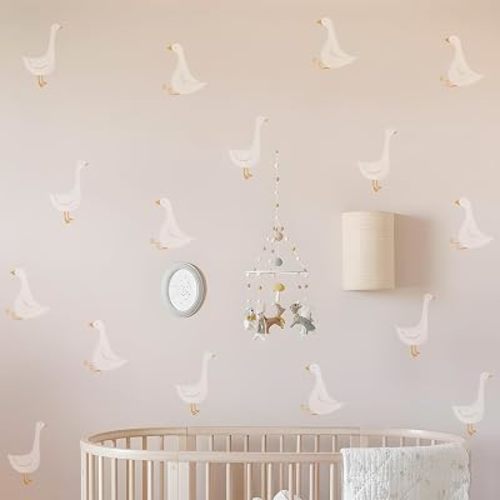 40 Pcs Silly Goose Wall Decals for Nursery, Peel and Stick PVC Watercolor Stickers, Boho Little Silly Goose Decor for Kids Bedroom, Playroom