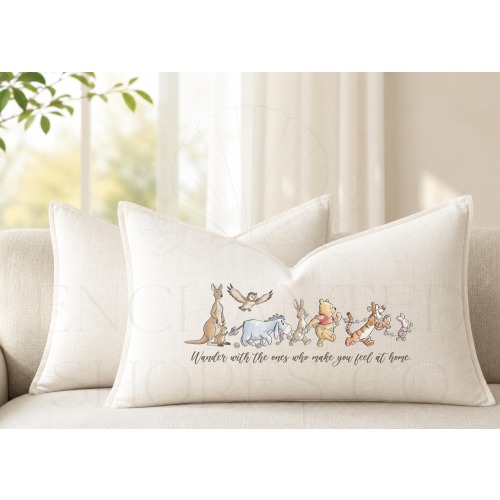 Classic Storybook Honey Bear Lumbar Pillow, Woodland Bear and Friends Nursery Decor