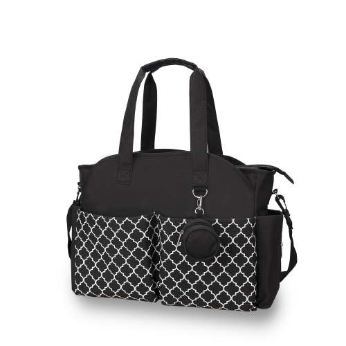 MOMIGO Diaper Bag Tote in Baby Breast Pump Bag Large Capacity Handbag with Adjustable Shoulder Strap (Black)