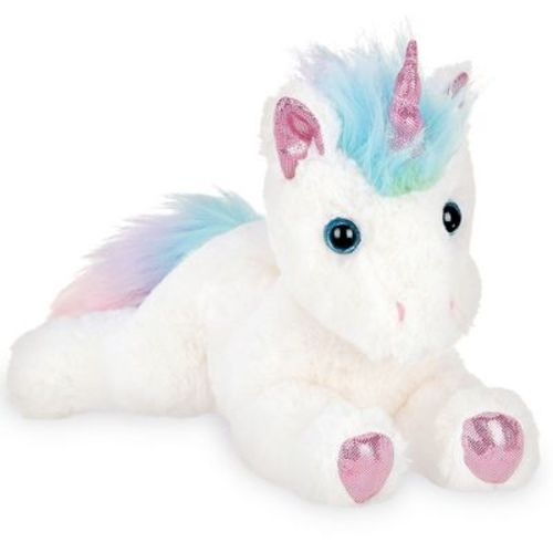 Bearington Lil' Rainbow Shimmers White Plush Stuffed Animal Unicorn, Rainbow Mane, 10 Inches, For Ages 1-14
