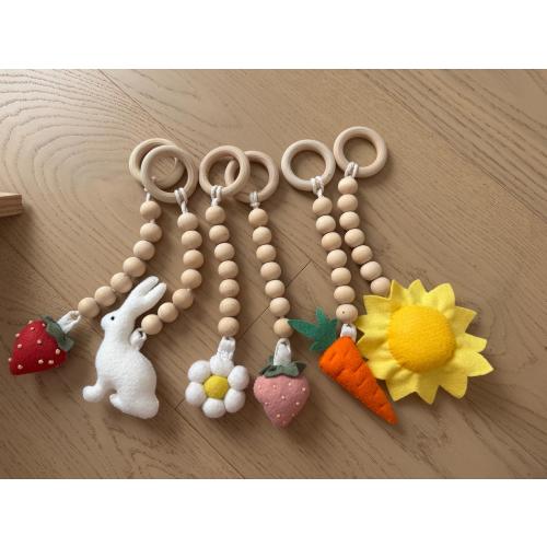 Wood Baby Gym ,Natural Wooden Baby Gym, Hanging Felt wood toy ,Baby Activity Gym, Montessori Toy ,Sensory Toy,Baby Shower
