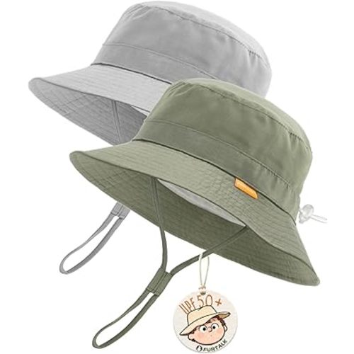 FURTALK Chapeau de soleil pour bébé Chapeau bob pour tout-petits garçons filles pour enfants 0-5 ans UPF 50+ Protection solaire enfant Chapeaux de plage d'été