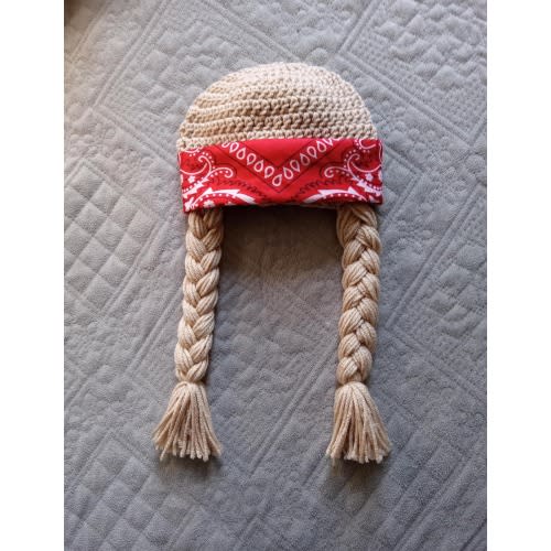 Country Music Singer, Rock Star Wig Hat Costume, Size Newborn-Adult, Dirty Blonde Braids, Always on My Mind, Rock and Roll