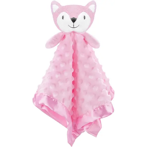 Pro Goleem Loveys for Babies - Soft Security Blanket Baby Snuggle Toy Newborn Stuffed Animals Baby Gifts for Girls, Pink Fox 16 Inch