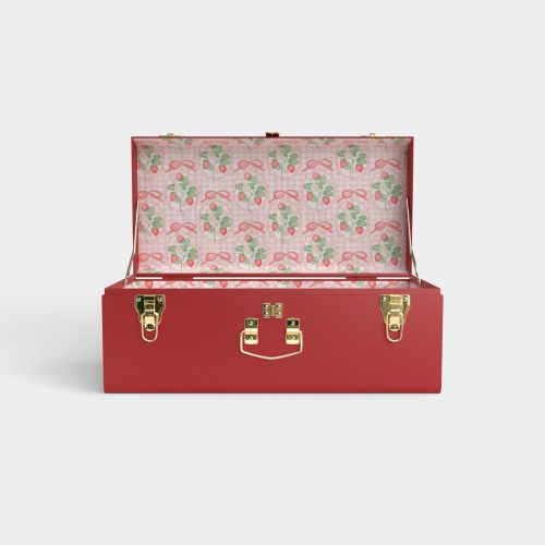 Petite Classic Trunk - Red - Ruby’s Red Berries / Embroidery