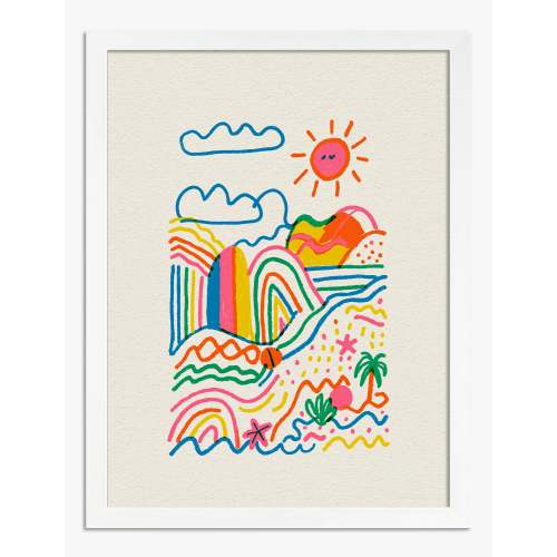 Sunshine Scribble Landscape Art Print – Fab