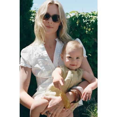 100% STRIPED LINEN ROMPER - Mid-green | ZARA United States