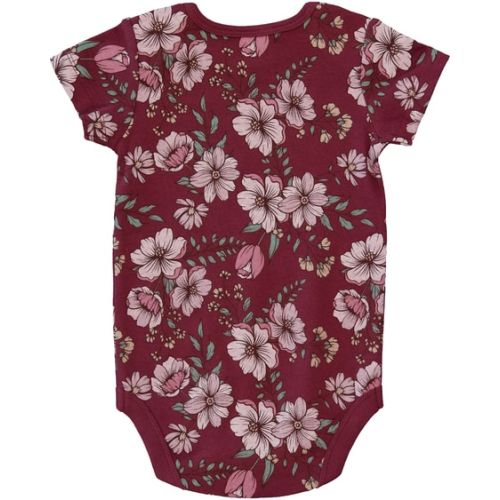 Dark Red Baby Short Sleeve Cotton Interlock Bodysuit | Best&Less™ Online