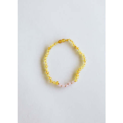 Raw Honey Baltic Amber + Rose Quartz || Necklace – CanyonLeaf