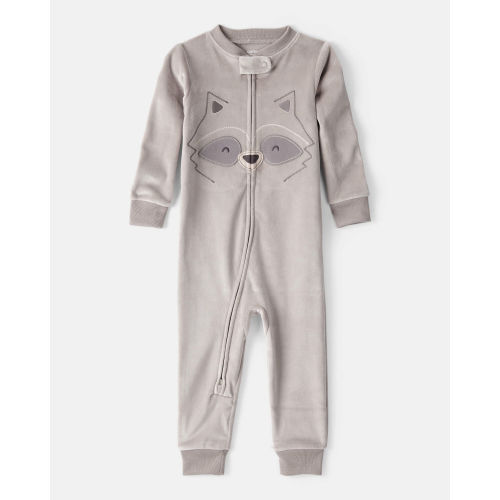 Baby Boy Raccoon DreamPlush Snug Fit Long-Sleeve 2-Way Zip Pajamas | Carter's