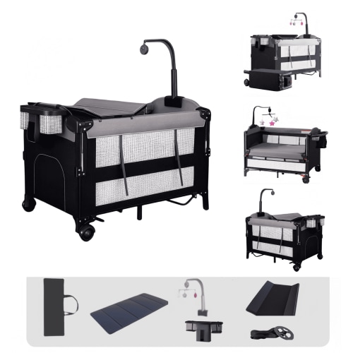 Baby Playard Portable Infant Playard & Bed-Sharing & Baby Crib with Reversible Changing Table for Newborn to Toddlers,Unisex