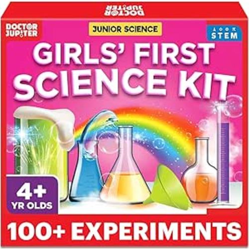 Doctor Jupiter Girls' First Science Kit for Kids Ages 4-5-6-7-8 | Birthday Gift Ideas for 4+ Year Old Girls | STEM Toy Kit with 100+ Experiments | Learning & Educational Projects