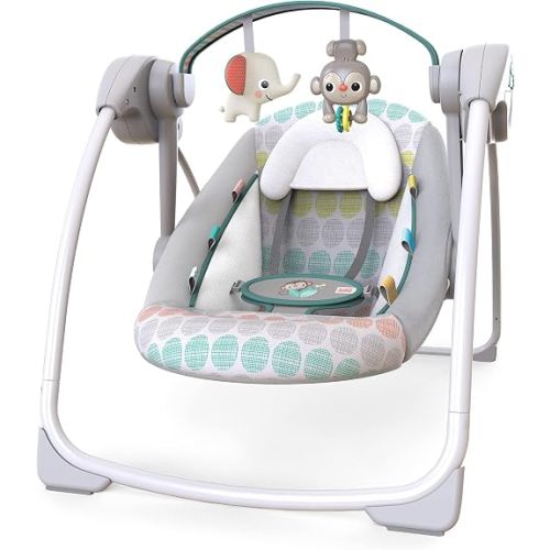 Bright Starts Whimsical Wild Portable Baby Swing, Newborn to 9 Months