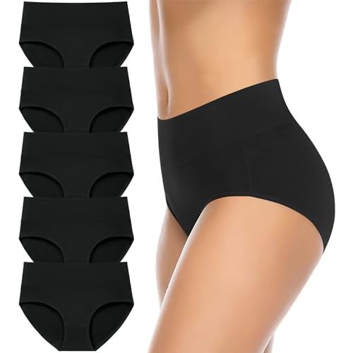 Annenmy Womens Cotton Underwear High Waisted Full Briefs Soft Stretch Breathable Ladies Panties