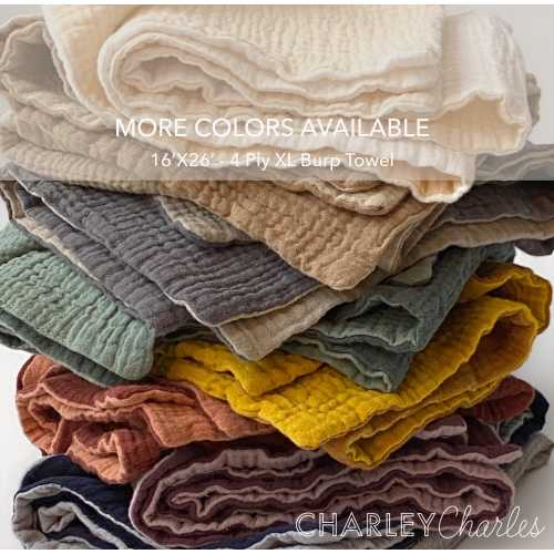 Extra Large BURP CLOTH TOWEL / One Cloth / 4 Layer Thick Gauze / Size 16X26 / Reversible or Solid Color / Muslin Double Gauze Shoulder Cloth