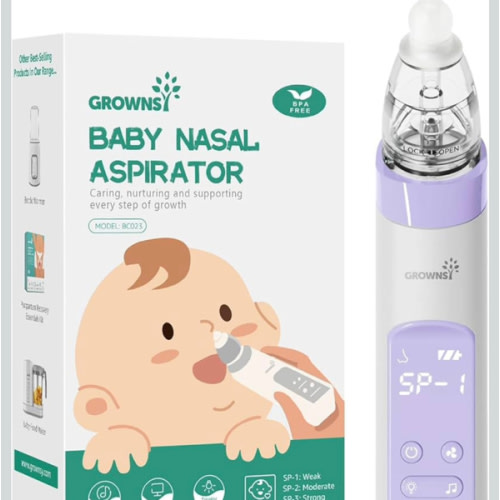 GROWNSY Nasal Aspirator for Baby, Electric Nose Aspirator for Toddler, Baby Nose Sucker, Automatic Nose Cleaner with 3 Silicone Tips, Adjustable Suction Level, Music and Light Soothing Function : Amazon.com.au: Baby