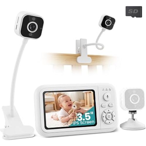 Baby Monitor with Camera and Audio & Crib Clip on Mount, No-WiFi