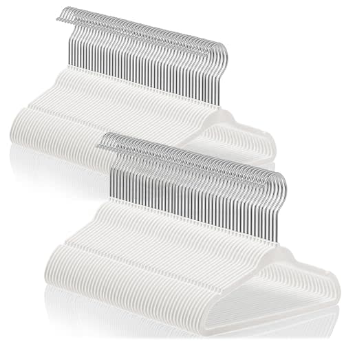 Casafield 100 Velvet Baby Hangers - 11" Size for Infant & Toddler Clothes - Ivory