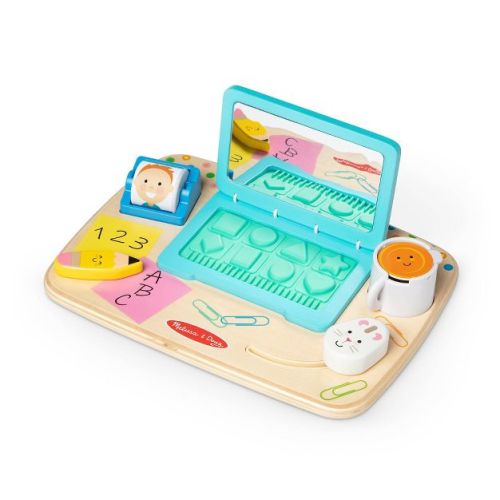 Melissa & Doug Wooden Work & Play Desktop Activity Board Infant and Toddler Sensory Toy: Baby Learning Toy, Fine Motor Skills
