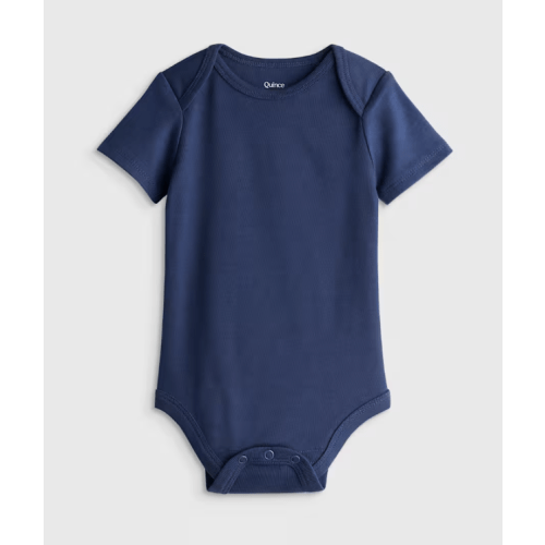 100% Organic Cotton Short Sleeve Bodysuit - Baby in Navy