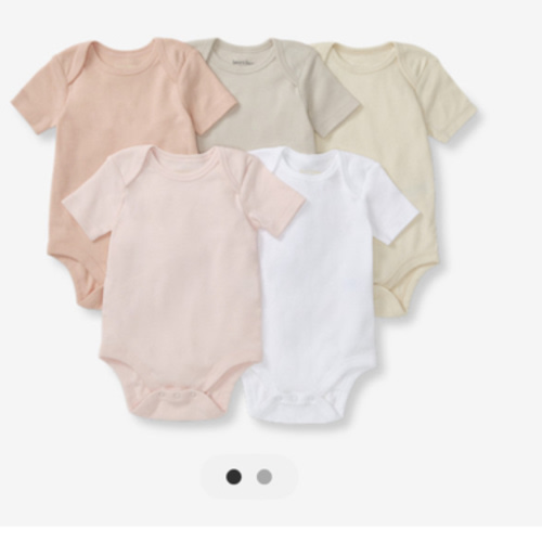 Burt's Bees Baby Bodysuits, Short Sleeve and Long Sleeve One-Pieces, 100% Organic Cotton, Pack of 5