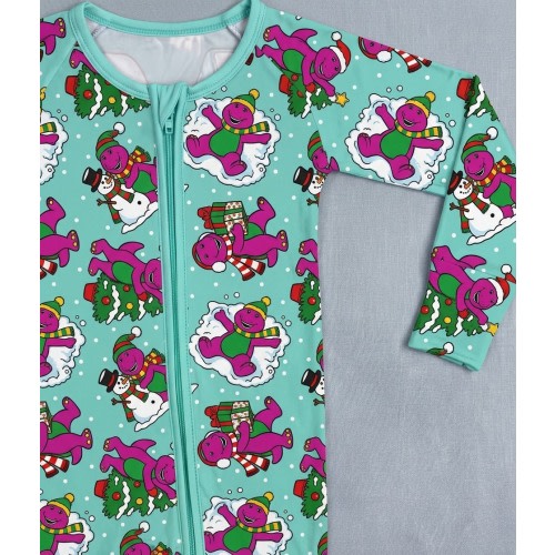 Dino-Mite Snow Day Bamboo Romper (Pre-order with arrival of the end of November)