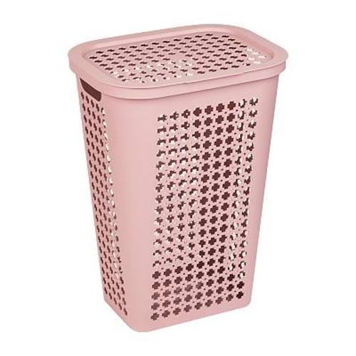 Mind Reader Ventilated Plastic Slim Tapered Laundry Hamper with Lid