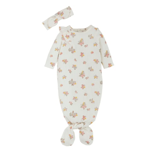 Ivory Pointelle Sleeper Gown Set | Baby Nightwear | Mud Pie