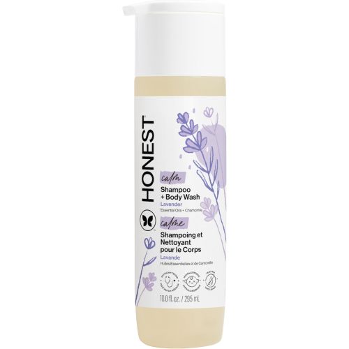 The Honest Company 2-in-1 Baby Shampoo & Body Wash, Tear-Free, Hypoallergenic, Naturally Derived, Lavender Calm Scent, 10 fl oz