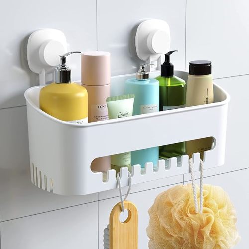 Suction Cup Shower Caddy, White