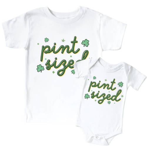 Pint Sized Graphic Bodysuit & Kids Tee | White